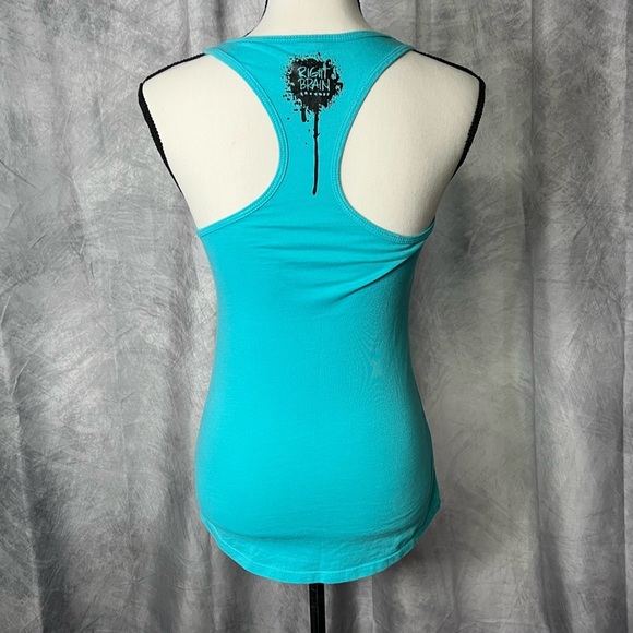Right Brain Brewery Naughty Girl Turquoise Racerback Tank Top - Small - Picture 6 of 10